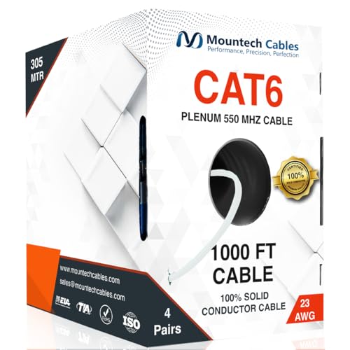 Cable Ethernet CAT6 Plenum 1000 pies Blanco miniatura 1