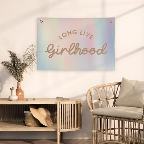 Image of XYDEG Mermaid Girls Room Decor,Long Live Girlhood Birthday Decorations Wall Decor Banner, Baby Girls Nursery,Mermaid Lovers for Teen Girl Bedroom,30x20,girlroom