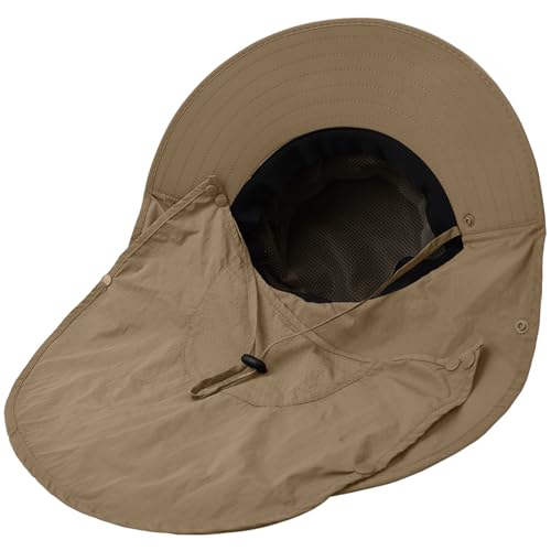Image of Sun Hat for Men Women with Neck Flap,UPF 50+ UV Protection Fishing Hat