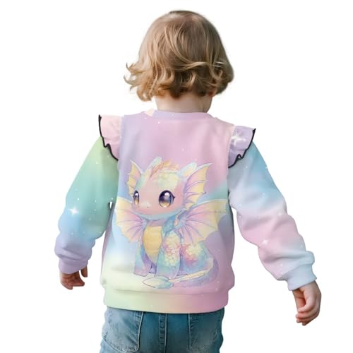 doginthehole Toddler Baby Girls Sweatshirts Crewneck Pullover Long Sleeve Ruffle Shirts Tops Girl Fall Clothes 1-8Y2