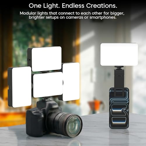 Image of Sounce 60 LED Portable Selfie Ring Light with Clip & Tripod Adapter | Rechargeable 2200mAh | CRI 97+ | 3 Light Modes | for Phone, iPhone, Webcam, Laptop, Photo & Makeup