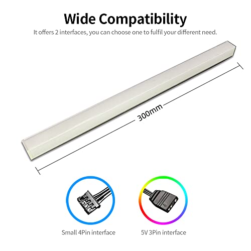 Image of ZORBES 5V 3PIN ARGB Magnetic RGB Light Strip for PC Case, 30cm Aluminum Alloy RGB Light Bar, Addressable Sync Lighting for Gaming Desktop Chassis