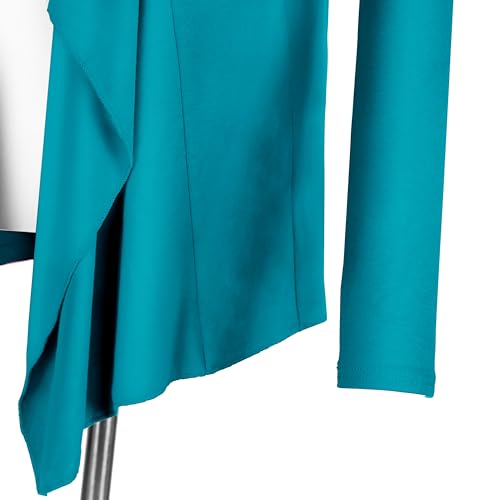 Image of Urban CoCo Women's Drape Front Open Cardigan Long Sleeve Irregular Hem