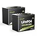 12V 100Ah Group 24 LiFePO4 Battery,Built in 100A BMS,15000 Deep Cycles Rechargeable Lithium Battery 1280Wh Energy in Small Size, Prefect for Solar System,Camping,Home Backup,Trolling Motor 2 Pack