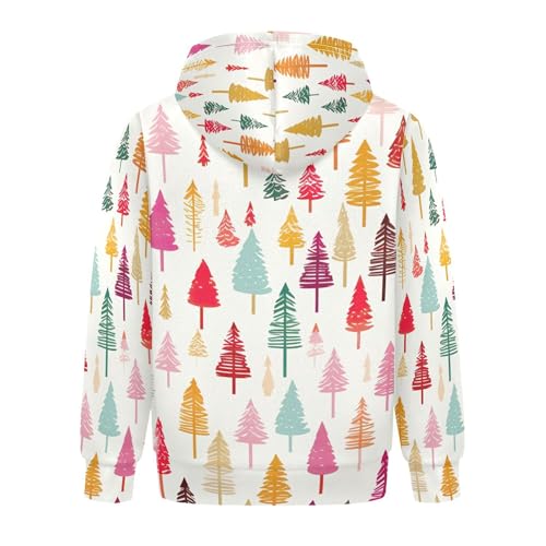 Kids Hoodies Sweaters Christmas Xmas Trees Hooded Sweatshirts with Big Pockets for Boys Girls B04002952