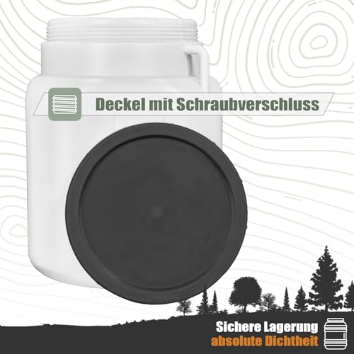 FIXKRAFT Weithalsfass Futtertonne Hund Gärfass Lebensmittelbehälter mit Deckel Kanister Lebensmittelecht Futter Tonne Pferd Mostfass (Weiß, 50 Liter)