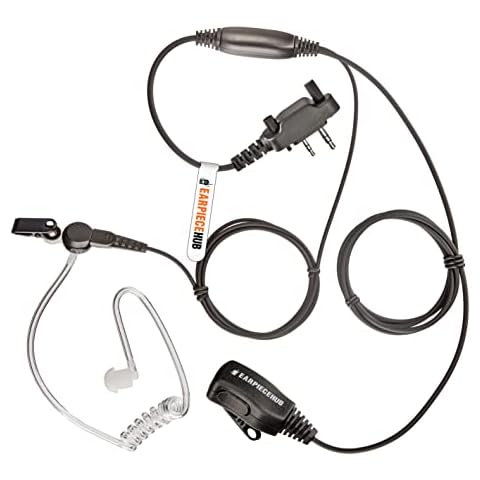 Covert Acoustic Earpiece Headset Microphone for ICOM Radio (2 Pin Screw-In) IC-F2000, IC-F1000 F11, F12, F14, F15, F21, F22, F24, F25, F31, F33, F34GS, F34GT, F41, F44GS, F44GT, F4029, F4002, F4003 Cover
