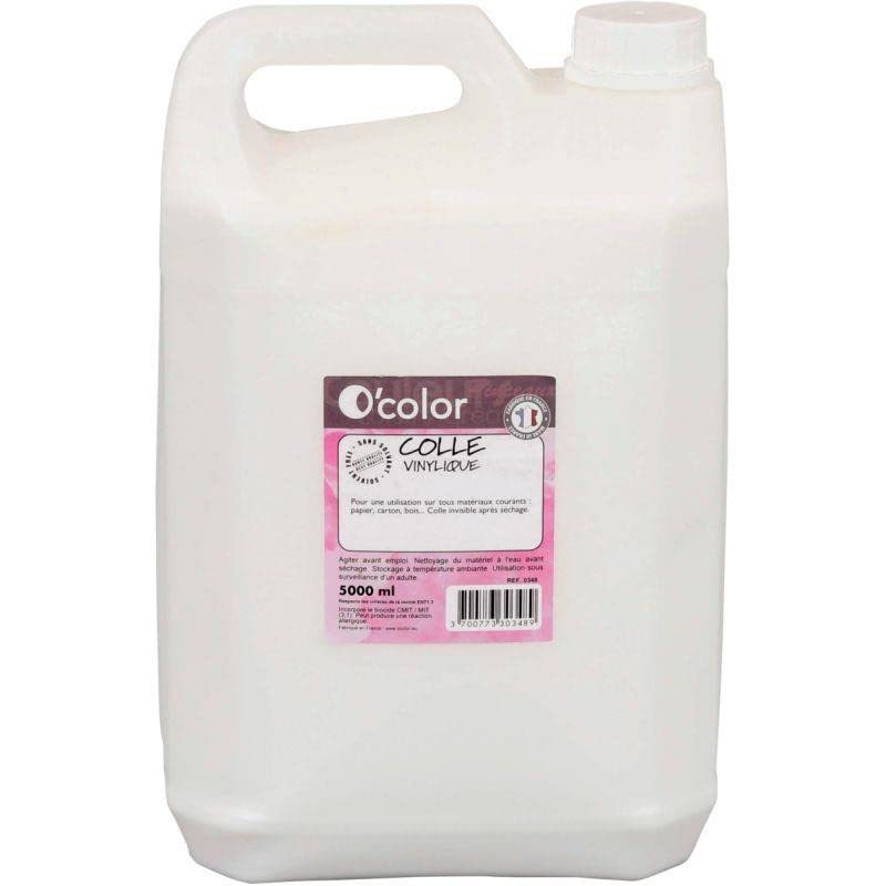 Colle blanche vinylique O'color - Bidon de 5 litres