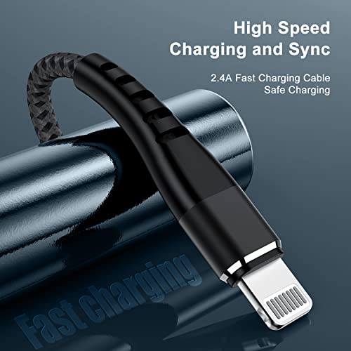 Apple MFi Certified 3 Pack iPhone Charger 6ft, Long Lightning Cable