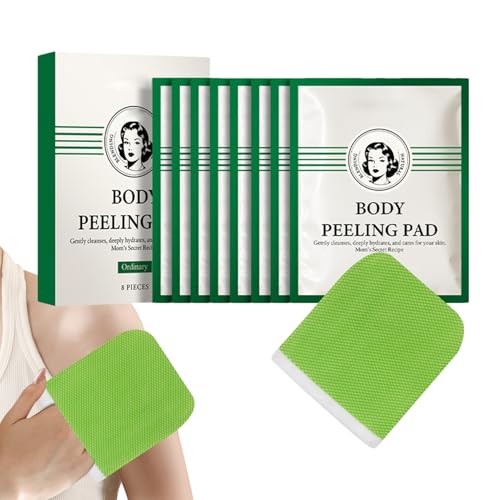 Almohadilla exfoliante corporal exfoliante para piel sensible, cuidado de la piel para mujeres y hombres, ideal para después del bronceado, cara, cuello, brazo, mano, axilas, piernas, 8 piezas
