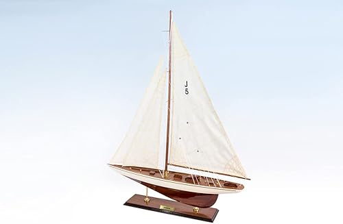 Miniatura 6 de Modelo de yate de vela arcoíris de 23.6 pulgadas, modelo de yate de madera hecho a mano, modelo de decoración de velero, modelo de velero de la copa