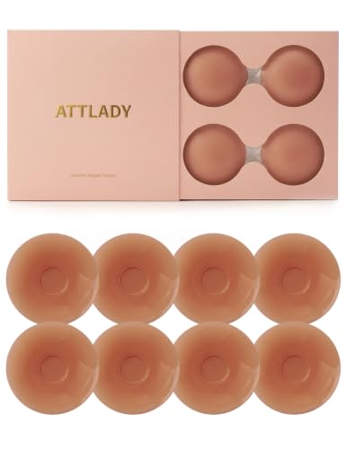 Image of Nipple Covers for Women 4 Pairs Sticky Silicone Reusable Pasties No Show