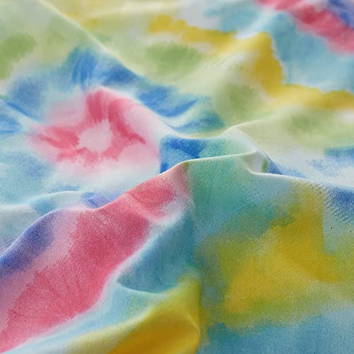 Lishjekee Colorful Tie Dye Duvet Cover Set Hippie Spiral Bedding Set Boho Spiral Tie-Dye Duvet Cover Sets King 3Pcs Cozy Microfiber Polyester Bohemian Comforter Covers For All Seasons #TOP3