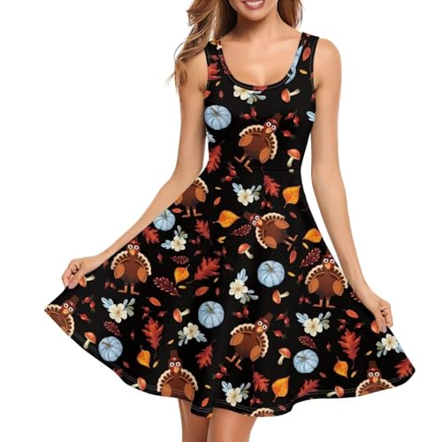 Image of TOADDITDO Womens Summer Sleeveless Tank Dress with 2 Side Pockets XS-4XL Plus Size