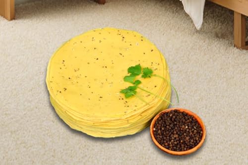 Image of Jai Durga Moong Special Papad, Traditional Indian Snack with Black Pepper|500gram | premium 9 inch handmade | crispy & authentic | no preservative