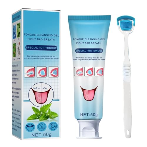 Juego de cuidado de la lengua, limpiador de lengua, raspador de lengua, rascador de lengua, rascador de tongua, limpia y cuida la lengua, juego de limpieza de lengua diario ergonómico para viajes y