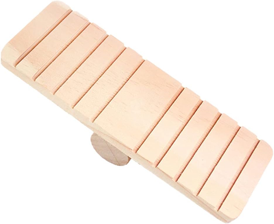 ANCLLO Hamster Hanging Ladder Wooden Seesaw Climbing Toy Cage Excise Gift for Small Animals Mouse Rat Chinchilla Gerbil Hedgehog