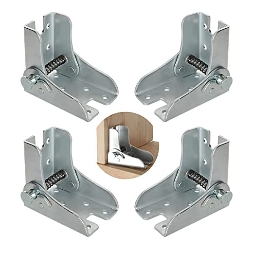 4 Pack Folding Table Leg Hinges, 90° Folding Brackets Lock Extension Support Bracket, Foldable Self Lock Hinges for Table Legs, Bed Leg, Workbench (No Screws)
