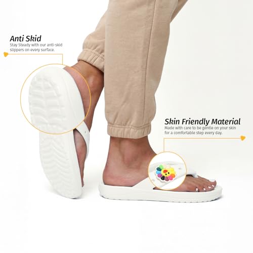 Image of YOHO Drizzle Soft Slippers for Women, Mild Acupressure, Lightweight, Anti Skid & Slip, Diabetic Footwear for Woman, Home Wear Bathroom Chappal for ladies | Waterproof Monsoon & Rainy Footwear