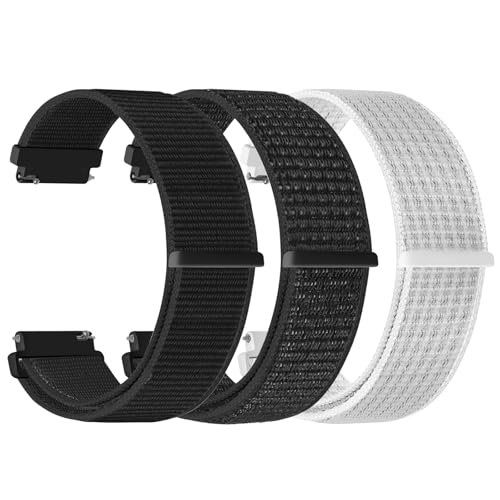 YONGBB 20mm Bracelet Montre en Nylon pour Garmin Forerunner 55/165/245/645/Vivoactive 6/5/Garmin Venu/Venu 2 Plus/Amazfit Active 2/Active/Polar Ignite 3/lgnite...