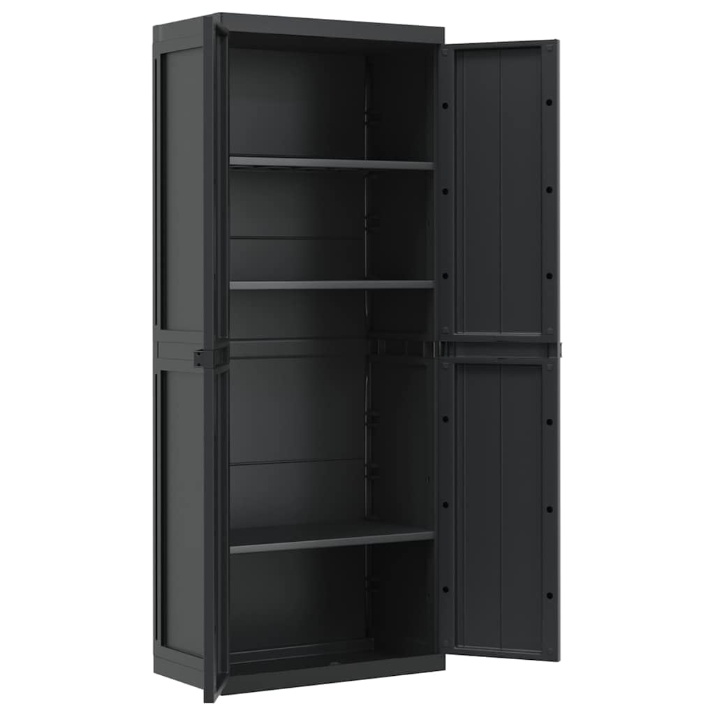 Armoire de Rangement Jardin, Armoire d'extérieur Haute noir 65x37x165 cm PP