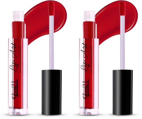 Image of Glam21 Lip Art Non-Transfer Matte Liquid Lipstick | Lightweight, Long-Lasting | Waterproof & Smudge-Proof Lip Colour | Intense Pigment | 3gm -Burnt Red-01 (Pack of 2)