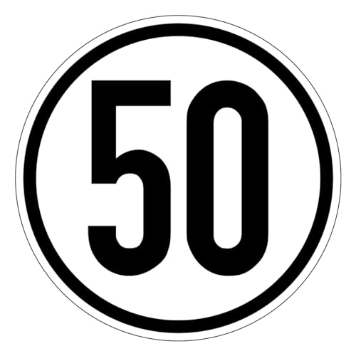 Adhesivo de velocidad por km/h, diámetro de 20 cm (50 km/h)