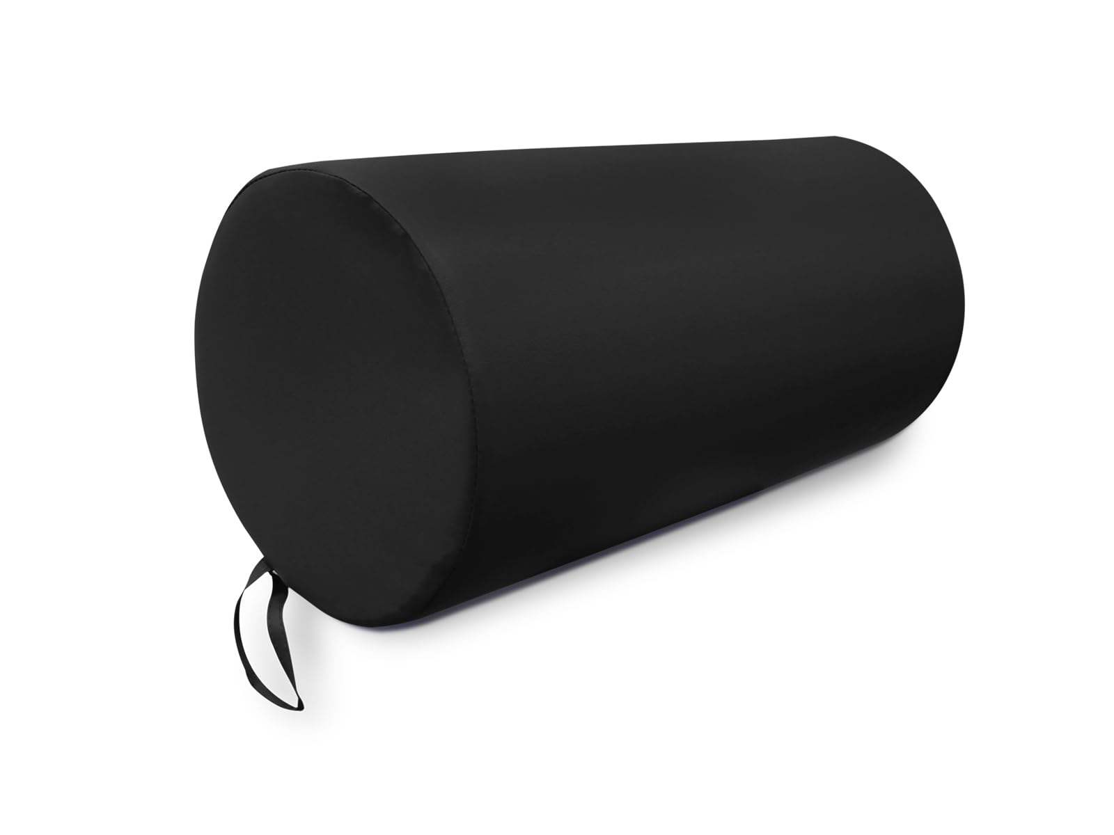 WELLCORE - Cojín Masaje Cilindro | 60x30 cm | Diseño para Masajes y Fisioterapia | Asa y Cremallera | Relleno de Espuma, Negro