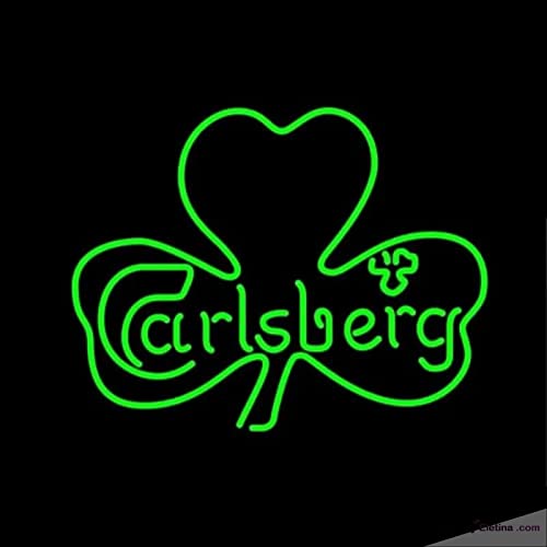 Neon Signs for Wall Decor Carlsberg Leaf Handmade Art Sign Neon Led Tubing PVC 14"x17"