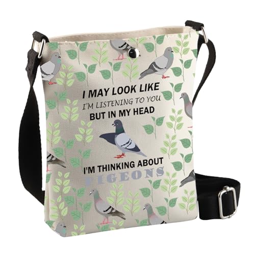BDPWSS Pigeon Gifts Funny Pigeon Lover Gift Pigeon Themed Crossbody Bag Pigeons Bird Lover Owner Gift Ornithology Gift
