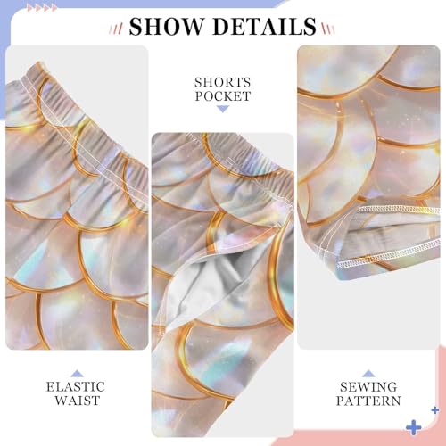 Pajama Pants Sleep Pants Soft Elastic Waist Pajama Lounge Pants Platinum Dragon Scales for 6-14 Years Old4