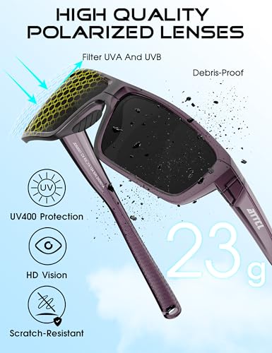 Image of ATTCL Polarized Sunglasses Men for Fishing: UV Protection Lightweight TR90 Sports Wrap Sun Glasses Driving Golf Running