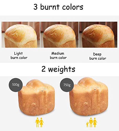 750g Brotbackautomat Brotmaschine mit Obst- und Nussspender, 21 voreingestellte Funktionen, 15h Verzögerungszeit, 1… – Bild 4