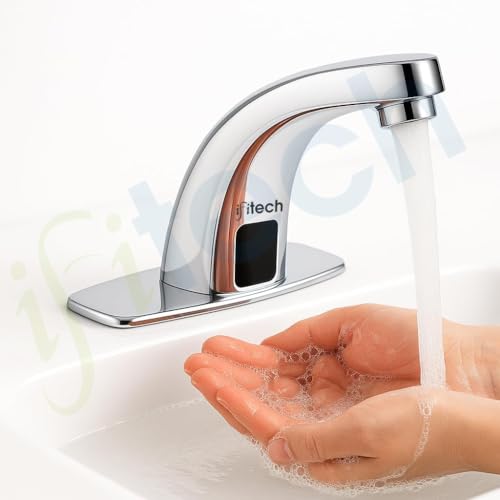 Image of IFITech Automatic Sensor Water Tap, Hands Free Touchless Faucet, Touchless Basin Faucet with Dual Power (Electric & Battery), Stainless Steel Chrome Finish, Water Saving Smart Tap