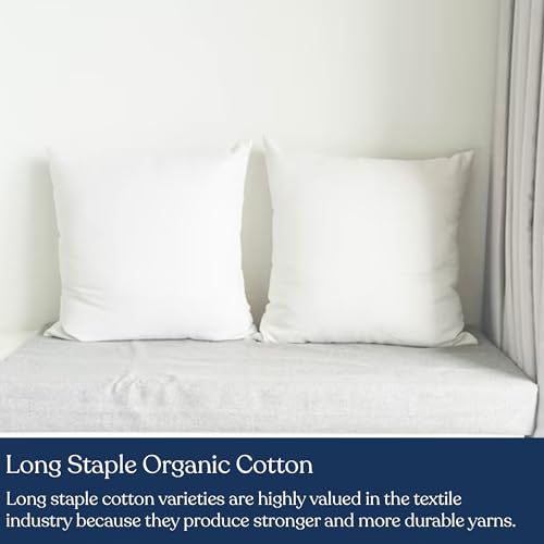 Delara-Premium-Organic-Cotton-Pillow-Insert-Set-of-2-100-White-Duck-Feather-Filling-Down-Proof-Organic-Cotton-Indoor-Throw-Pillows-Insert-for-Couch-Sofa-Bed-28X28 Delara Premium Organic Cotton Pillow Insert Set of 2 100 White Duck Feather Filling Down Proof Organic Cotton Indoor Throw Pillows Insert for Couch Sofa Bed 28X28