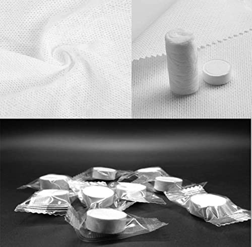 Image of Outdoor Travel Magic Compressed Tissue Disposable Towel /Tablet Coin Napkin Expands With Water Portable Face Care, Cleaning Wipes Mini Cotton Hand Towel ( Pack of 100 ), White