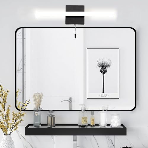 Image of 16 Inch Black Vanity Light Bar with Pull Switch 10W Brightness Ideal for Cabinet Lighting Picture Light and Sink Light for Kitchen and Bathroom Applications Modern Design Efficient Lighting