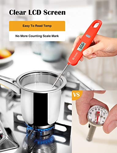 Habor Digital Kitchen Thermometer Instant Read Sensor with Foldable Probe for Food Baking Liquid Meat BBQ Grill Smokers, Standard, Chipotle - Thumbnail 5