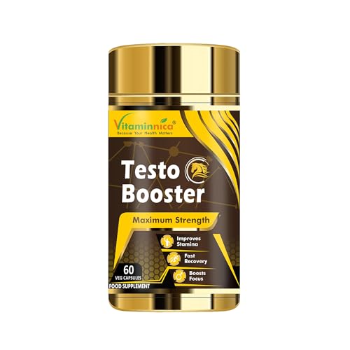 Vitaminnica Testo - Maca Root, Tribulus Terrestris, Ginseng, Fenugreek - Testosterone Supplements for Men - 60 Capsules
