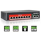 AI PoE Switch (8 POE Ports +2 Uplink), 802.3af/at PoE+ 100Mbps, 100W Built-in Power, Extend to...