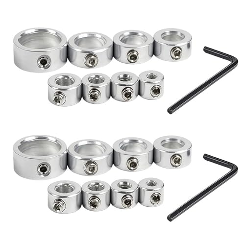 Tiefenanschlagringe Set 16 PCS Tiefenanschlag für Bohrer 3/4/5/6/8/10/12/16mm Bohrtiefenbegrenzer mit Sechskantschlüssel Rostfreier Stahl Bohrer Tiefenanschlag für Holzbearbeitungsbohrarbeiten