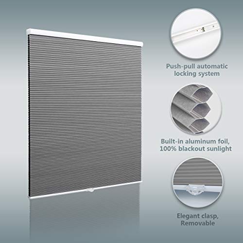 image for Homlandee Blackout Blinds Cordless Shades Cellular Shades Honeycomb Wi