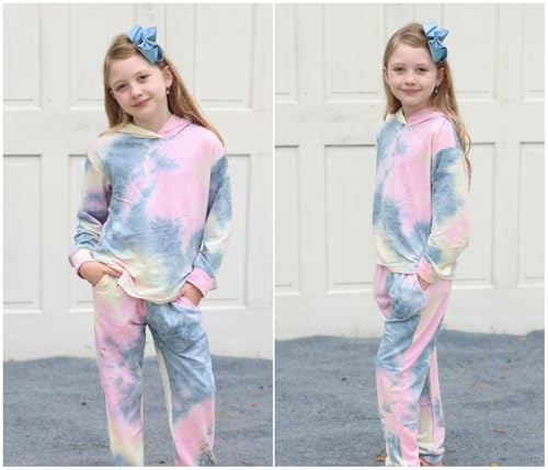 Image of Arshiner Girl's 2 Piece Rayon Print Pullover Kaftan Sweatpants Set