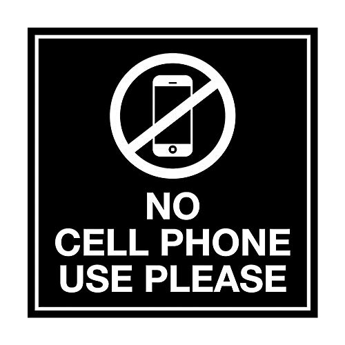 Signalétique anti bruit de téléphone panneau carré avec adhésif L