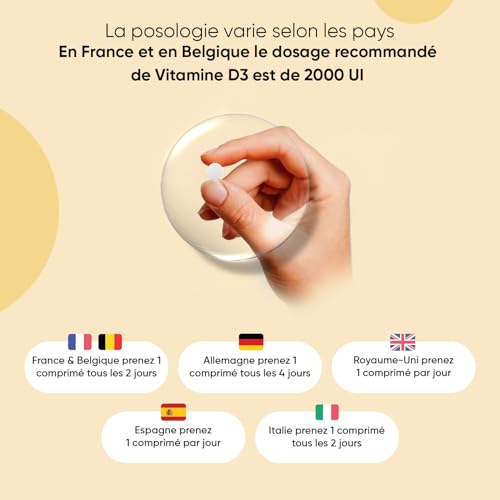 Vitamine D3 4000ui, 400 Micro Comprimés pour plus d'1 An d'Approvisionnement, Vit D Cholécalciférol Végétarien sans Stéarate de Magnésium, 1 Comprimé tous les 2 Jours – Image 8