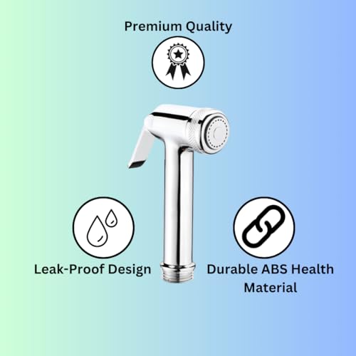 Image of New Ware Handheld Jet Shower Health Faucet | ABS Bidet Spray for Bathroom & Toilet | Silver Chrome Finish