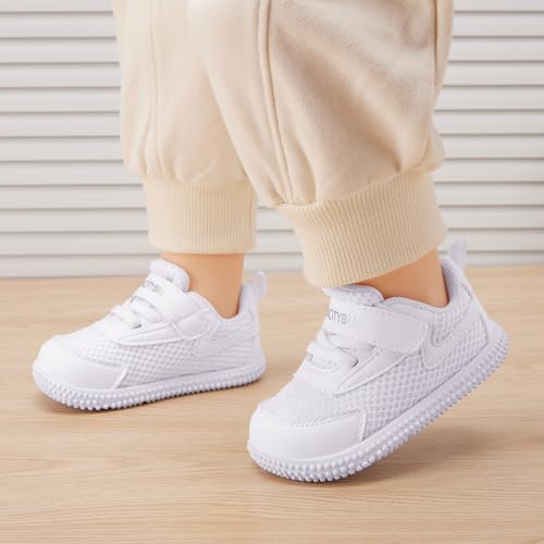 Bmcitybm Baby Sneakers Boys Girls Mesh Shoes First Walking Infant Barefoot Breathable 6 9 12 18 24 Months White Size 6-12 Months Infant thumb #1