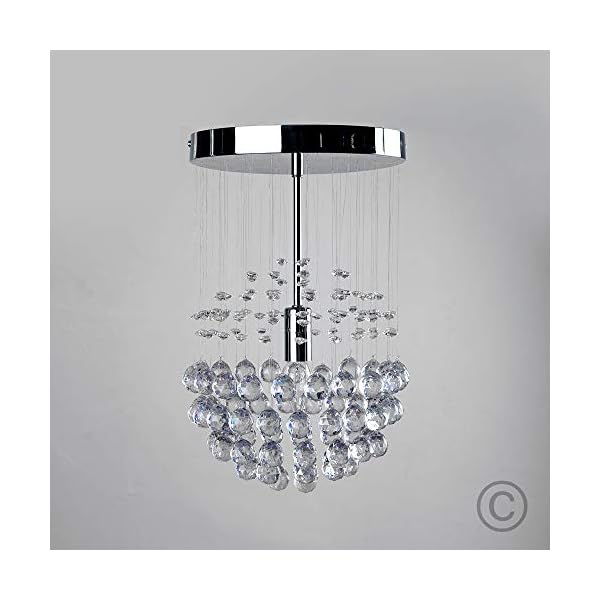 Modern Ceiling Light with Suspended Smoked & Clear Acrylic Droplets - Image 9