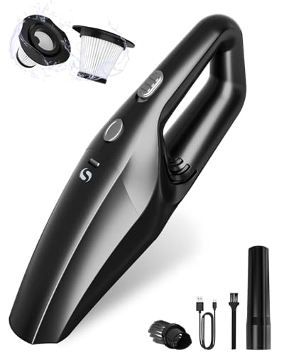 Image of Handheld Vacuum Cordless Car Vacuum Cleaner Portable Rechargeable and Mini with Powerful Suction Includes Washable HEPA Filter and Lightweight for Car Home Office and Pet Hair