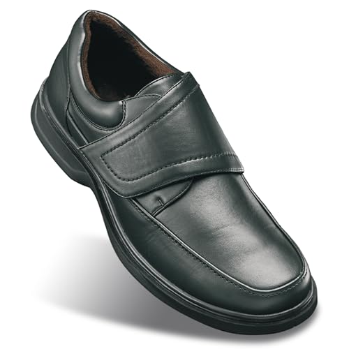 GALERIA DEL COLECCIONISTA Zapatos Elegance Confort Ancho Especial Hombre. Cierre Ajustable. Negro. Interior Piel Transpirable, Suela Antideslizante. Plantilla Memory Foam: cómodos y cálidos GALERIA DEL COLECCIONISTA Zapatos Elegance Confort Ancho Especial Hombre. Cierre Ajustable. Negro. Interior Piel Transpirable, Suela Antideslizante. Plantilla Memory Foam: cómodos y cálidos